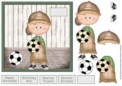 Football Practice 7x7 Card with Decoupage