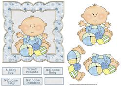 A Baby Boy 6x6 Card with Decoupage