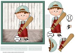 Base Ball 7x7 Card with Decoupage