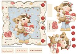 Puppy Love 7x7 Card with Decoupage