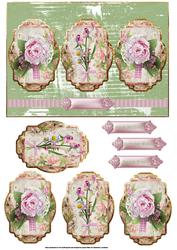 Vintage Flowers Panel Card and Toppers