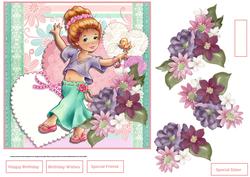 Springtime 7x7 Card with Decoupage