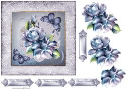 Butterfly and Roses 7x7 Card and Decoupage