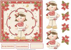 Please Be My Valentine 7x7 Card with Decoupage