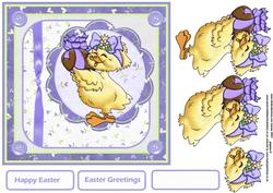 Easter Chick 7x7 Card with Decoupage