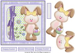 Easter Rabbit and Eggs 7x7 Card
