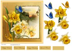 Daffodils at Sunrise7x7 Card with Decoupage