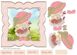 Izzys Spring Stroll 7x7 Card with Decoupage