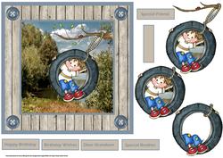 Noahs Tireswing 7x7 Card with Decoupage