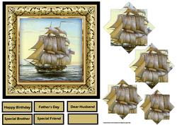 Sailing Ship 6x6 Card with Pyramid Layers