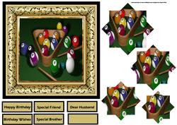 A Game of Billiards 6x6 Card with Pyramid Layers