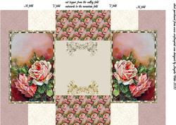 Twin Rose Double Fold Back Card
