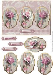 Vintage Flowers Panel Card