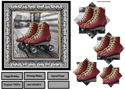 Rollerboots 6x6 Card Pyramid with Sentiment Tags