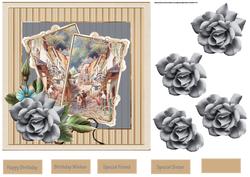Clovelly and a Blue Rose 7.5 Card
