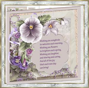 Mother's Pansy 7.5 Card, Mini Kit
