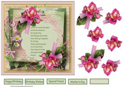 Daisy and Rose 7x7 Card with Decoupage