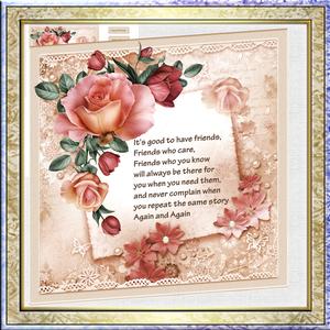 Friendship Rose 7.5 Card with Decoupage