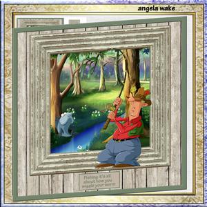A Good Day for Fishing 8x8 Card with Decoupage