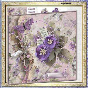 Purple Flowers 8x8 Card and Decoupage