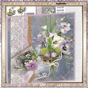 Vintage Pansy Mini Kit with Decoupage