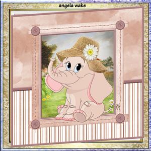 Bonnet Elephant 8x8 Card and Decoupage
