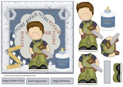 The DIY Boy 7x7 Card with Decoupage