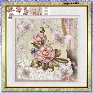 Camelia 7x7 Approx Card with Decoupage