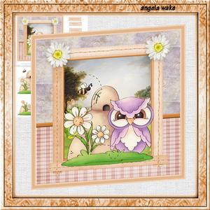 Summer Hoots 7.5x7.5 Card and Decoupage