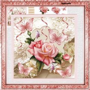 Pink Rose 7.5x7.5 Card with Decoupage