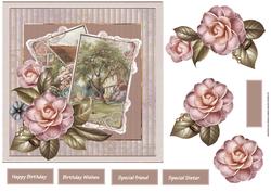 Country Cottage 7x7 Card with Decoupage