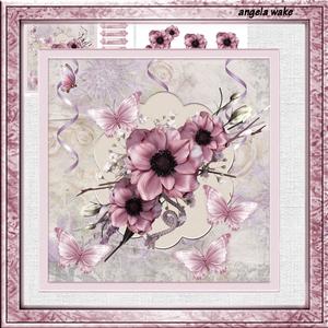 Purple Poppy Flower 7.5x7.5 Card and Decoupage