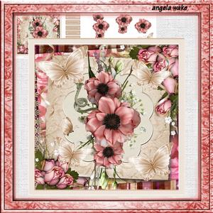 Pink Vintage Poppy 7.5 X7.5 Card and Decoupage