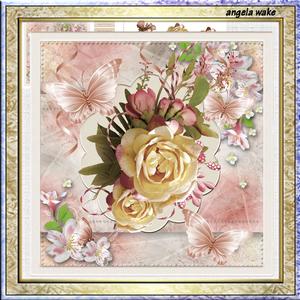 English Rose 7.5 X7.5 Card and Decoupage
