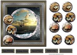 Nautical 7x7 Card with Decoupage