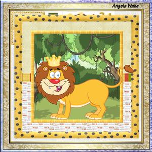 Lion King of the Zoo 7.5 x 7.5 Card