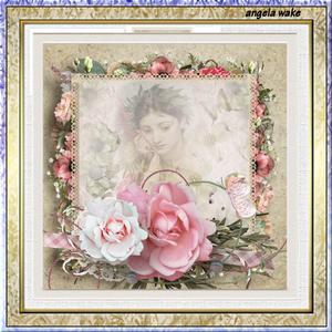 Memory Rose 7.5 X7.5 Card with Decoupage