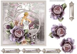 Summer Evening 7x7 Card with Decoupage