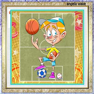 Boy of All Sports 7.5x7.5 Card and Decoupage