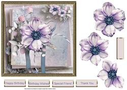 Purple Poppy 7x7 Card with Decoupage