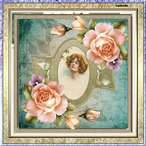 Peach Rose 7x7 Card and Decoupage
