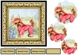 Yorkshire Terrier 7x7 Card with Pyramid Layers