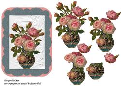 Vintage Vase of Roses