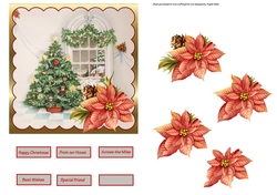 The Christmas tree 5.5x5.5card with decoupage