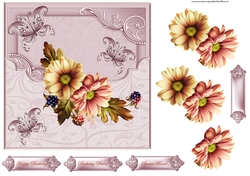 Antigue autumn 7x7 card with decoupage