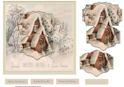 Vintage Christmas 7x7 card with decoupage
