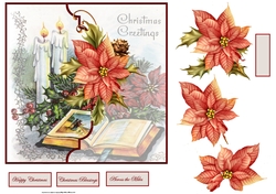 Christmas story 7x7 card with decoupage