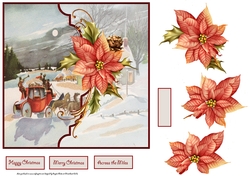 Vintage Christmas at Moonlight 7x7 card with decoupage