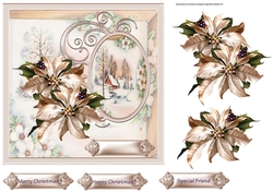 The water mill 7x7 card with decoupage and sentiment tags