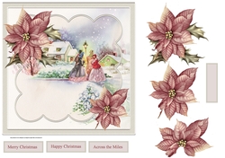 Carol singers 7x7 card with decoupage and sentiment tags